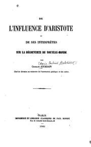 Tapa de De l'influence d'Aristote et de ses interprètes sur la découverte du Nouveau-monde