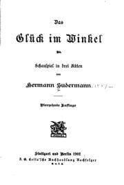 Tapa de Das Glück im Winkel: Schauspiel in drei Akten