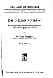 Tapa de Das Süsswasser-plankton: Einführung in die freischwebende Organismenwelt unserer Teiche, Flüsse ..