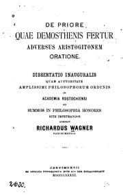 Tapa de De priore quae Demosthenis fertur adversus aristogitonem oratione