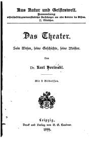 Tapa de Das Theater: Sein Wesen, seine Geschichte, seine Meister