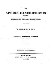 Tapa de De apodis cancriformis Schaeff: Anatome et historia evolutionis; commentatio guam scripsit ..