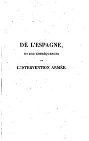 Tapa de De l'Espagne et des conséquences de l'intervention armée