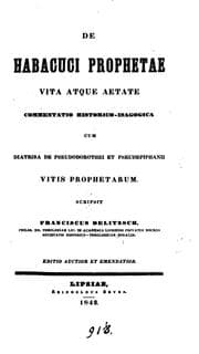Tapa de De Habacuci prophetae vita atque aetate commentatio historico-isagogica, cum Diatriba de ..