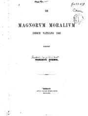 Tapa de De Magnorum moralium codice Vaticano 1342 dissertatio