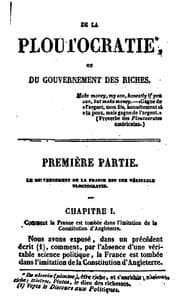 Tapa de De la ploutocratie ou du gouvernement des riches