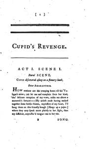 Tapa de Cupid's Revenge: As it is Performed at the Theatre-Royal, Hay-Market. The ..