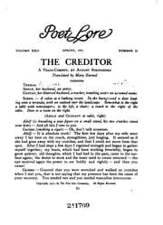 Tapa de The Creditor: A Tragi-comedy