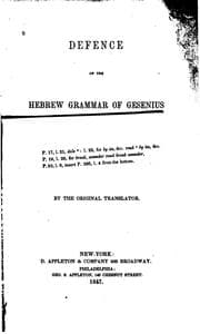 Tapa de Defence of the Hebrew Grammar of Gesenius Against Prof. Stuart's Translation