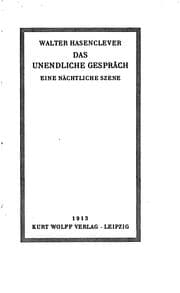 Tapa de Das unendliche Gespräch; eine nächtliche Szene.: Eine nächtliche Szene