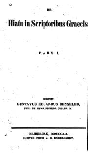 Tapa de De hiatu in oratoribus Atticis et historicis Graecis libri duo