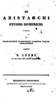 Tapa de De Aristarchi studiis Homercis