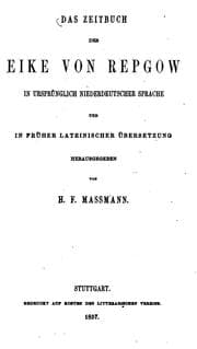 Tapa de Das Zeitbuch des Eike von Repgow: In ursprünglich niederdeutscher Sprache ..