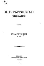 Tapa de De P. Papinii Statii Thebaide