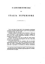 Tapa de Di alcune forme de' nomi locali dell' Italia superiore. (Estr. dalle Mem., R. accad. delle sci ..