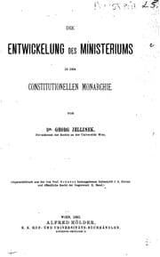 Tapa de Die Entwickelung des Ministeriums in der constitutionellen Monarchie