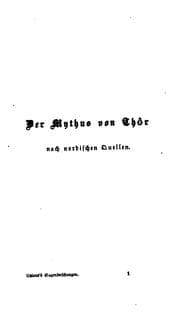 Tapa de Der Mythus von Thôr nach nordischen Quellen