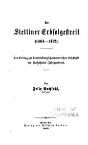 Tapa de Der Stettiner Erbfolgestreit(1464-1472).: Ein Beitrag zur Brandenburgisch ..
