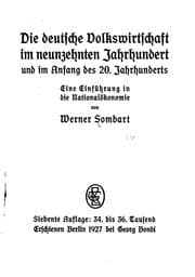 Tapa de Die deutsche Volkswirtschaft im neunzehnten Jahrhundert und im Anfang des 20. Jahrhunderts