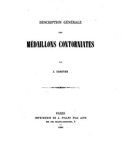 Tapa de Description générale des médaillons contorniates