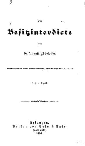 Tapa de Die Besitzinterdicte