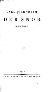 Tapa de Der Snob: Komödie