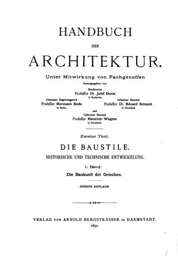 Tapa de Die Baukunst der Griechen