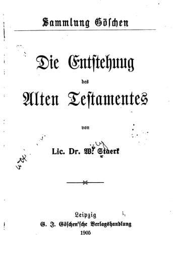 Tapa de Die Entstehung des alten Testamentes