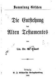 Tapa de Die Entstehung des alten Testamentes