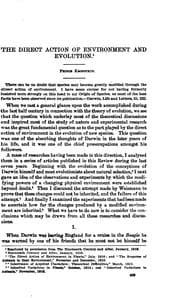 Tapa de The Direct Action of Environment and Evolution