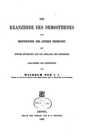 Tapa de Die Kranzrede des Demosthenes: Das Meisterwerk der antiken Redekunst, mit ..