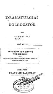 Tapa de Dramaturgiai dolgozatok