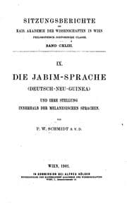 Tapa de Die Jabim-sprache(deutsch-neu-guinea) und ihre Stellung innerhalb der Melanesisch en sprachen