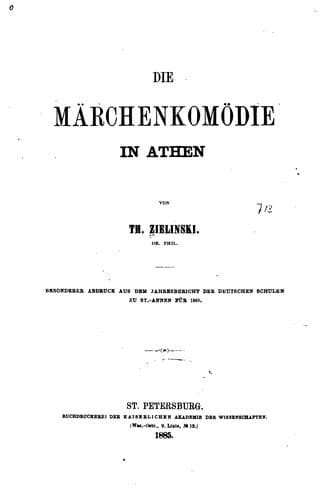 Tapa de Die Märchenkomodie in Athen