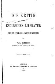 Tapa de Die Kritik in der englischen Literatur des 17. Und 18. Jahrhunderts
