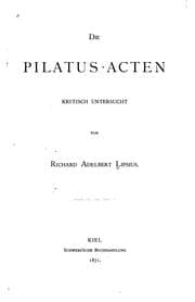 Tapa de Die Pilatus-acten kritisch untersucht