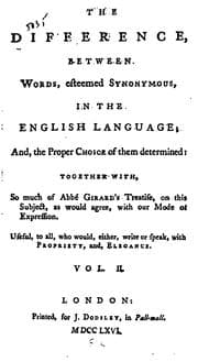 Tapa de The Difference Between Words, Esteemed Synonymous, in the English Language: And, the Proper ..
