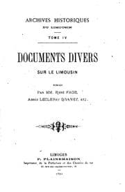Tapa de Documents divers sur le Limousin ..