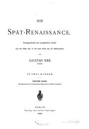 Tapa de Die spät-renaissance kunstgeschichte der europäischen länder von der mitte ..