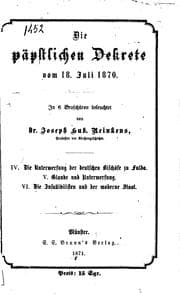 Tapa de Die Päpstlichen Decrete vom 18. Juli 1870