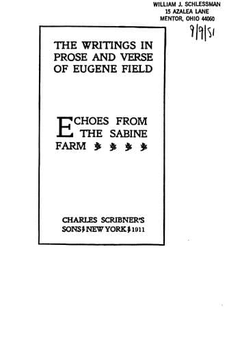 Tapa de Echoes From the Sabine Farm
