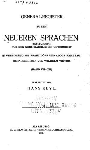 Tapa de Die neueren Sprachen