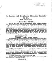 Tapa de Die Hersfelder und die grösseren Hildesheimer Jahrbücher bis 984