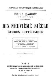 Tapa de Dix-neuvième siècle: études littéraires