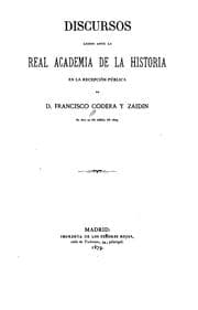 Tapa de Discursos leidos ante la Real Academia de la historia en la recepción