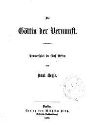 Tapa de Die Göttin der Vernunft: Trauerspiel in fünf Akten