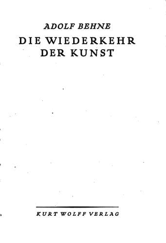 Tapa de Die Wiederkehr der Kunst
