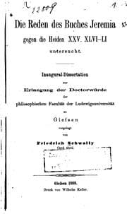 Tapa de Die Reden des Buches Jeremia gegen die Heiden XXV. Xlvi-li untersucht