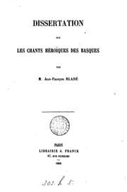 Tapa de Dissertation sur les chants héroïques des Basques