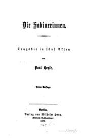 Tapa de Die Sabinerinnen: Tragödie in fünf Akten..